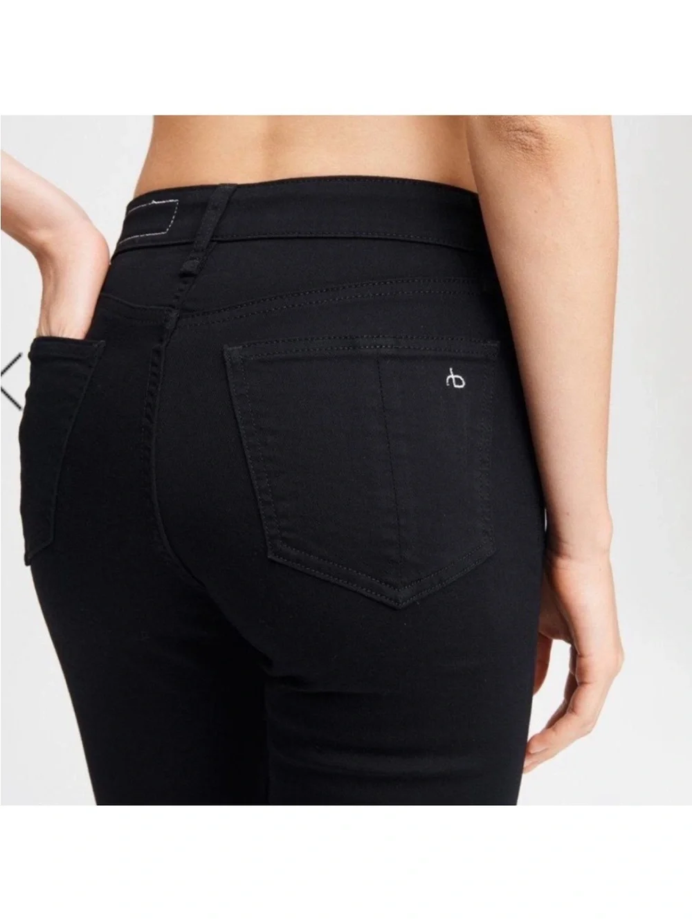 NEW ! NWT RAG & BONE Nina High-Rise Skinny Jeans Black 25